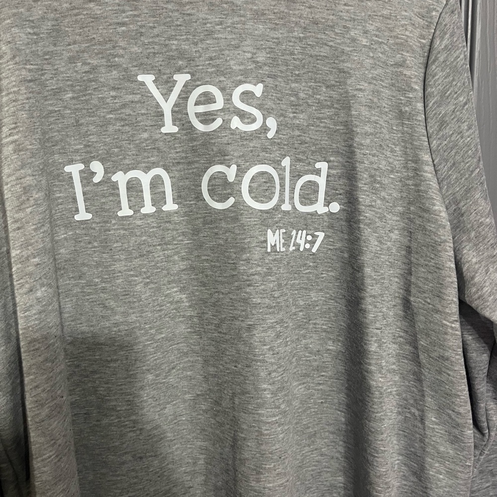 Gray Sweatshirt with White Text - Picture 3 of 6